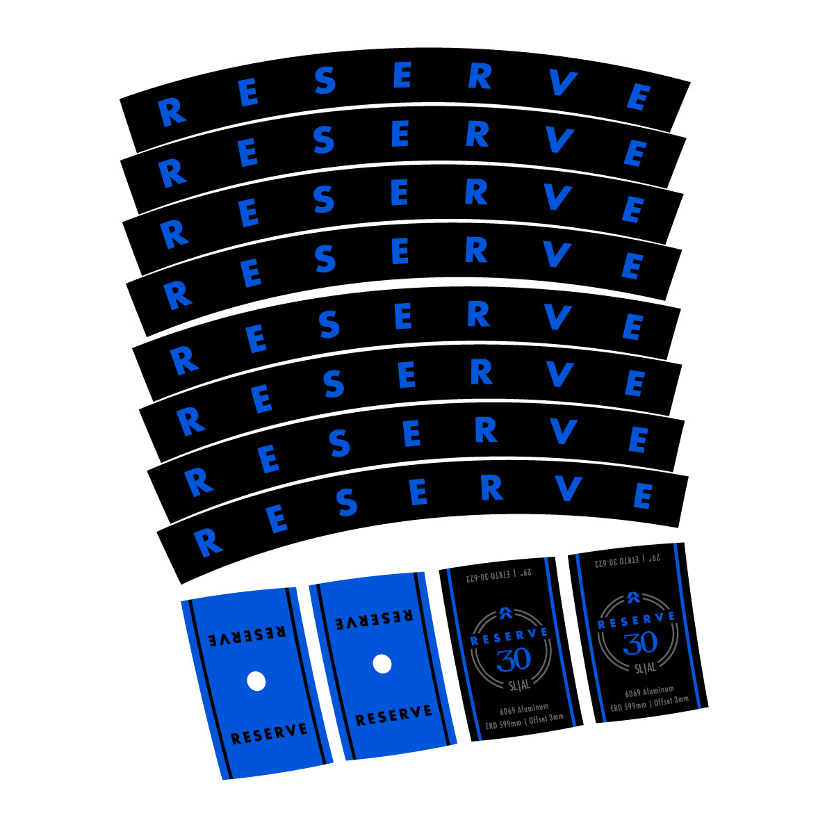 Compatible Stickers for Santa Cruz Reserve 30 SL Alloy 2025-2026, Mountain Wheel 29" vinyl decals - Sea Blue