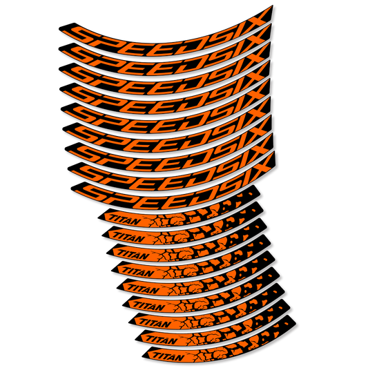 Orange decal for SpeedSix Titan MTB wheel 29" – bike sticker vinyl
