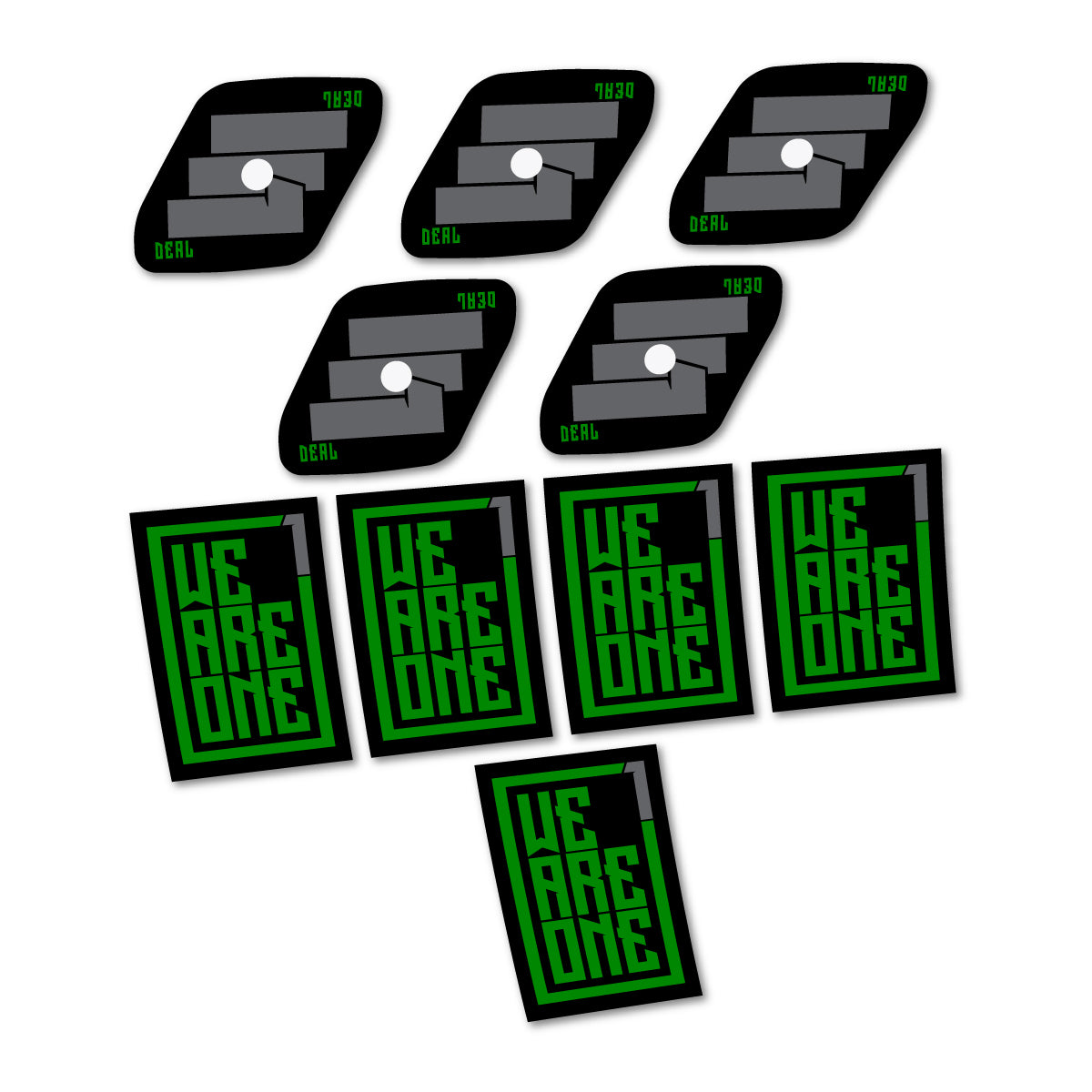 Compatible Stickers for We Are One Deal, Mountain Wheel 29" vinyl decals - Medium Green