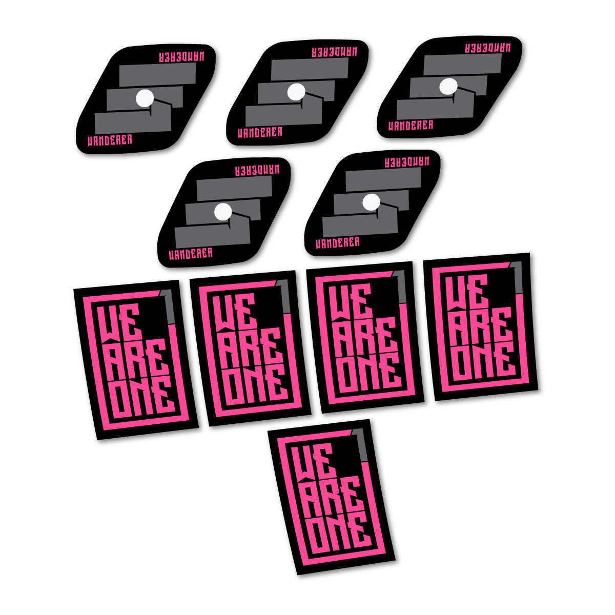 Compatible Stickers for We Are One Wanderer, Mountain Wheel 29" vinyl decals - Bubblegum Pink
