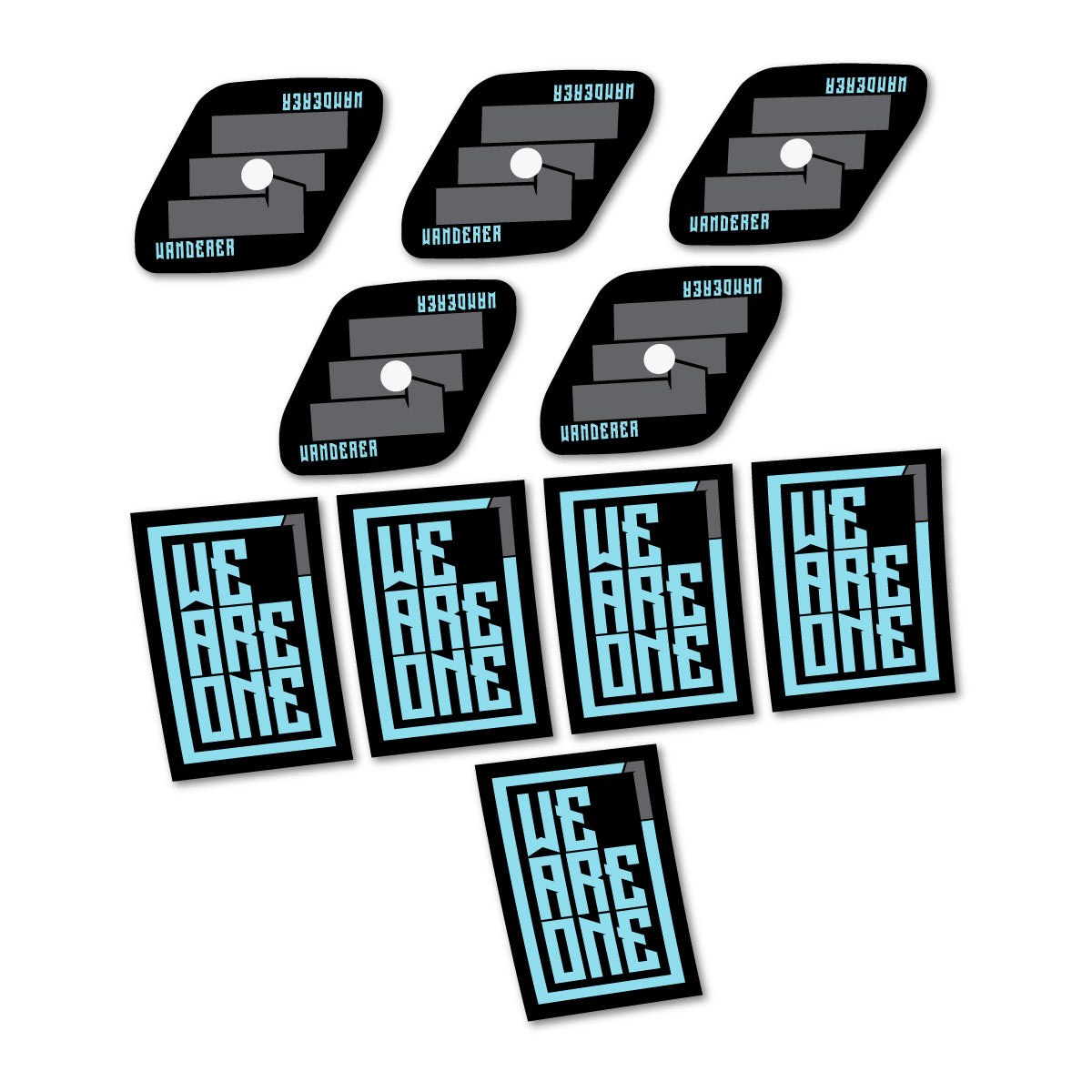 Compatible Stickers for We Are One Wanderer, Mountain Wheel 29" vinyl decals - Sky Blue