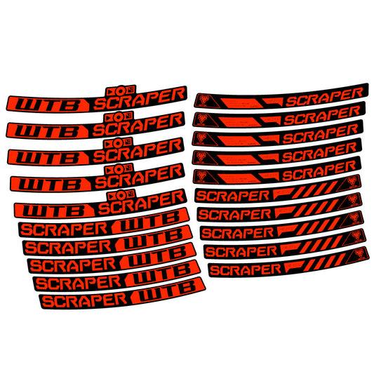 Neon Red decal for WTB Scraper i40 MTB wheel 29" – bike sticker vinyl