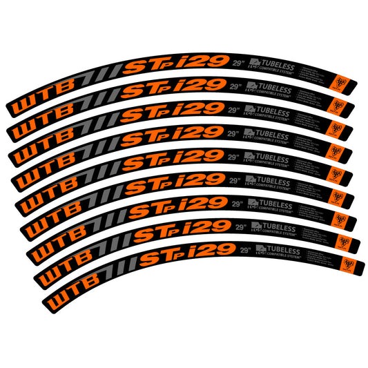 Orange decal for WTB ST i29 MTB wheel 29" – bike sticker vinyl