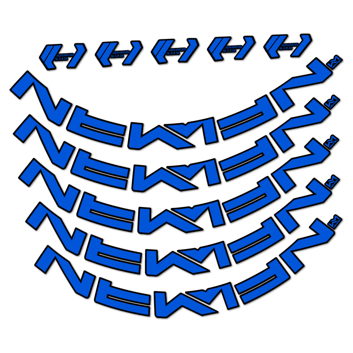 Stickers for Newmen Advanced SL XR36 Vonoa, Road Wheel 36 mm vinyl decals - Sea Blue