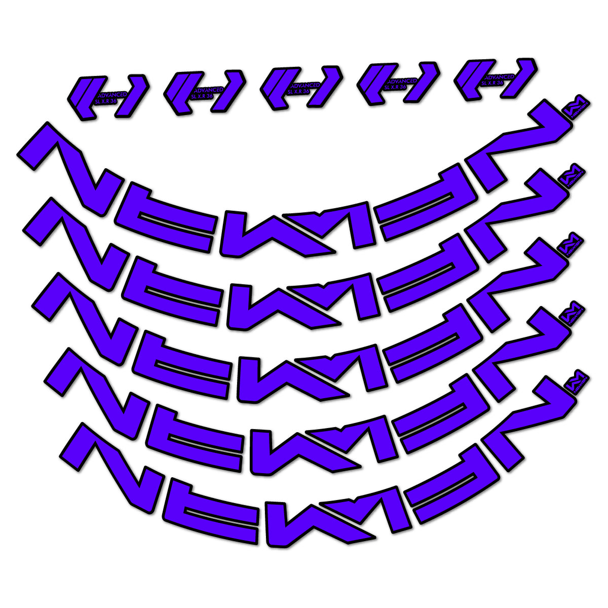 Stickers for Newmen Advanced SL XR36 Vonoa, Road Wheel 36 mm vinyl decals - Reflex Blue