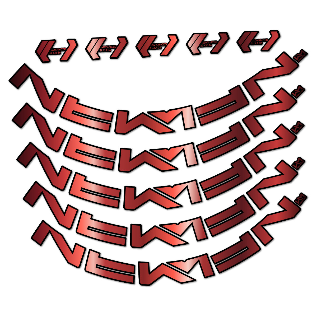 Stickers for Newmen Advanced SL XR36 Vonoa, Road Wheel 36 mm vinyl decals - Copper