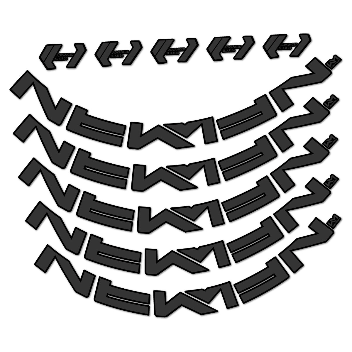 Stickers for Newmen Advanced SL XR36 Vonoa, Road Wheel 36 mm vinyl decals - Very Dark Grey