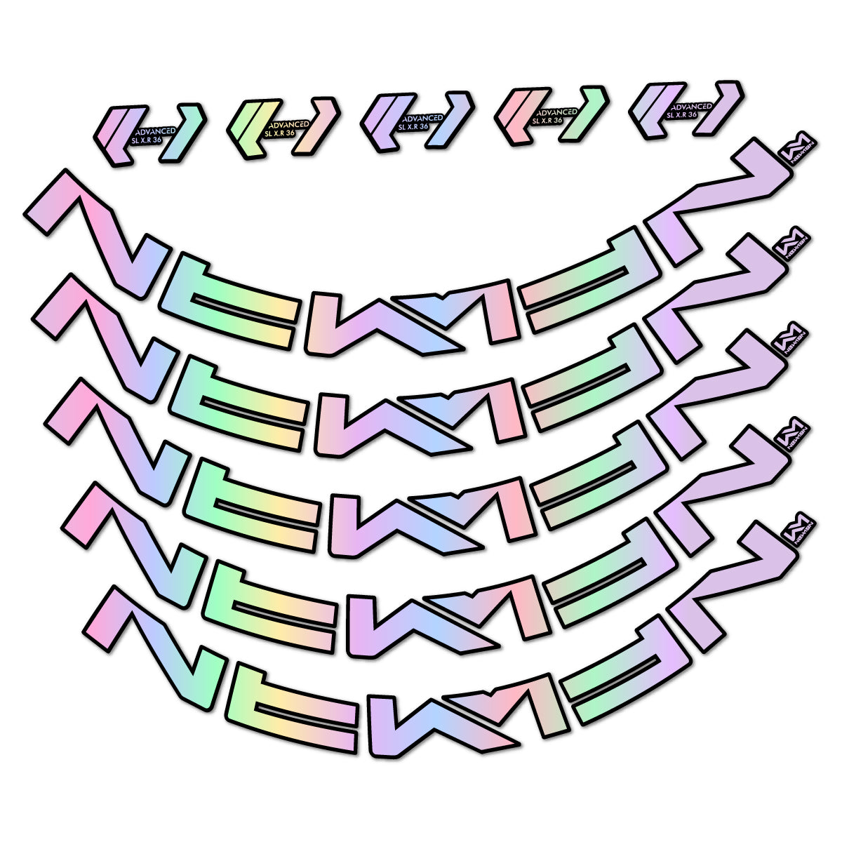 Stickers for Newmen Advanced SL XR36 Vonoa, Road Wheel 36 mm vinyl decals - Hollographic