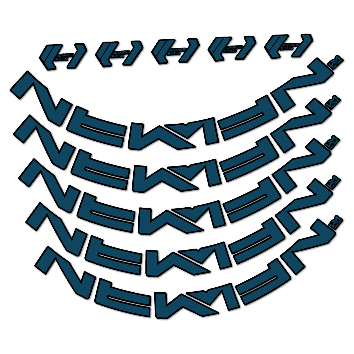 Stickers for Newmen Advanced SL XR36 Vonoa, Road Wheel 36 mm vinyl decals - Dark Lake