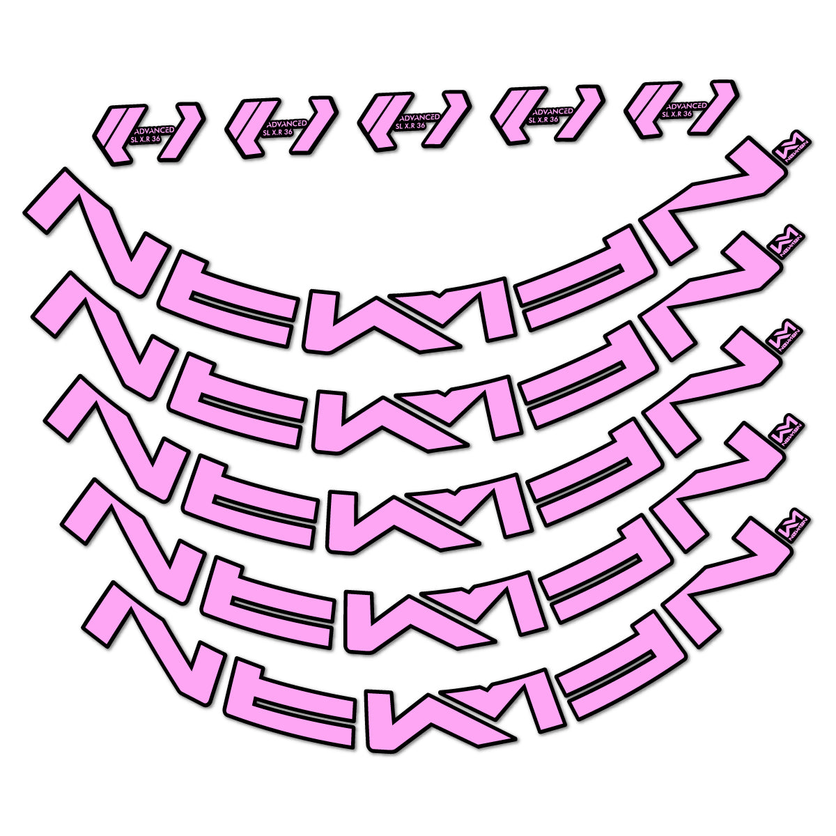 Stickers for Newmen Advanced SL XR36 Vonoa, Road Wheel 36 mm vinyl decals - Light Lilac