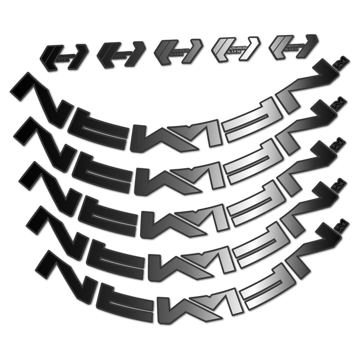 Stickers for Newmen Advanced SL XR36 Vonoa, Road Wheel 36 mm vinyl decals - Black