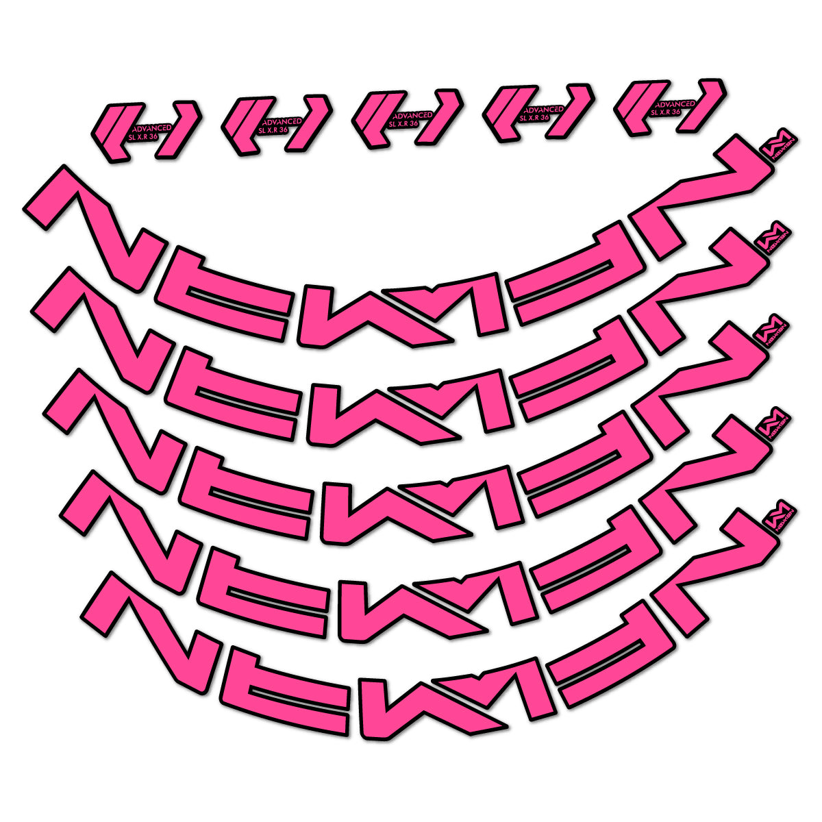 Stickers for Newmen Advanced SL XR36 Vonoa, Road Wheel 36 mm vinyl decals - Bubblegum Pink