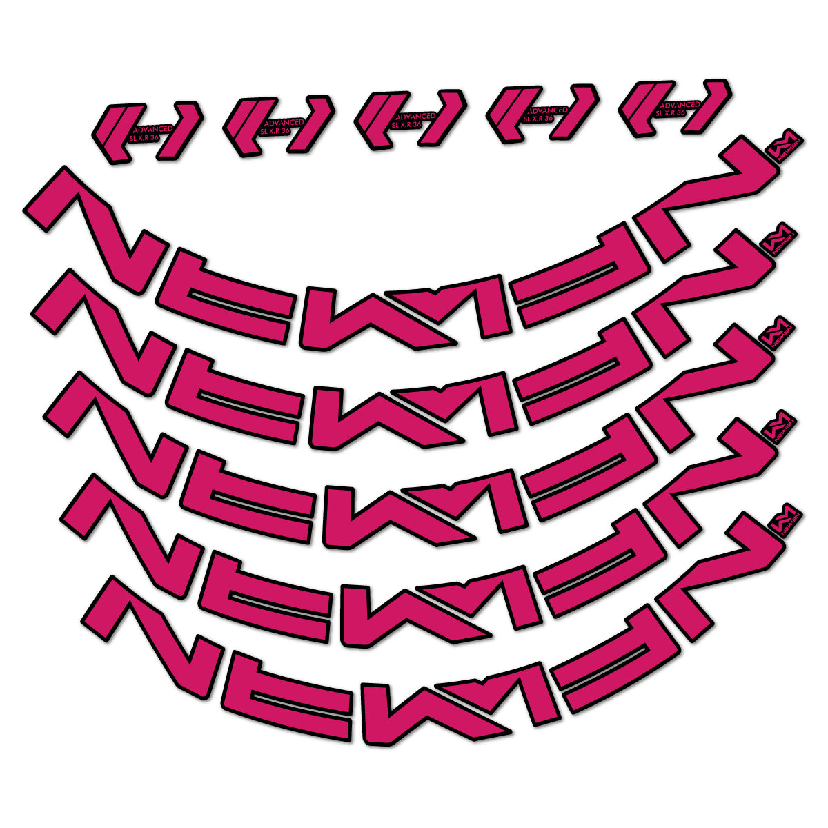 Stickers for Newmen Advanced SL XR36 Vonoa, Road Wheel 36 mm vinyl decals - Dark Pink