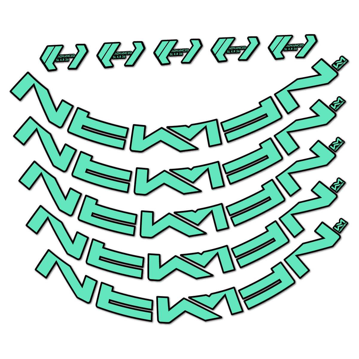 Stickers for Newmen Advanced SL XR36 Vonoa, Road Wheel 36 mm vinyl decals - Mint