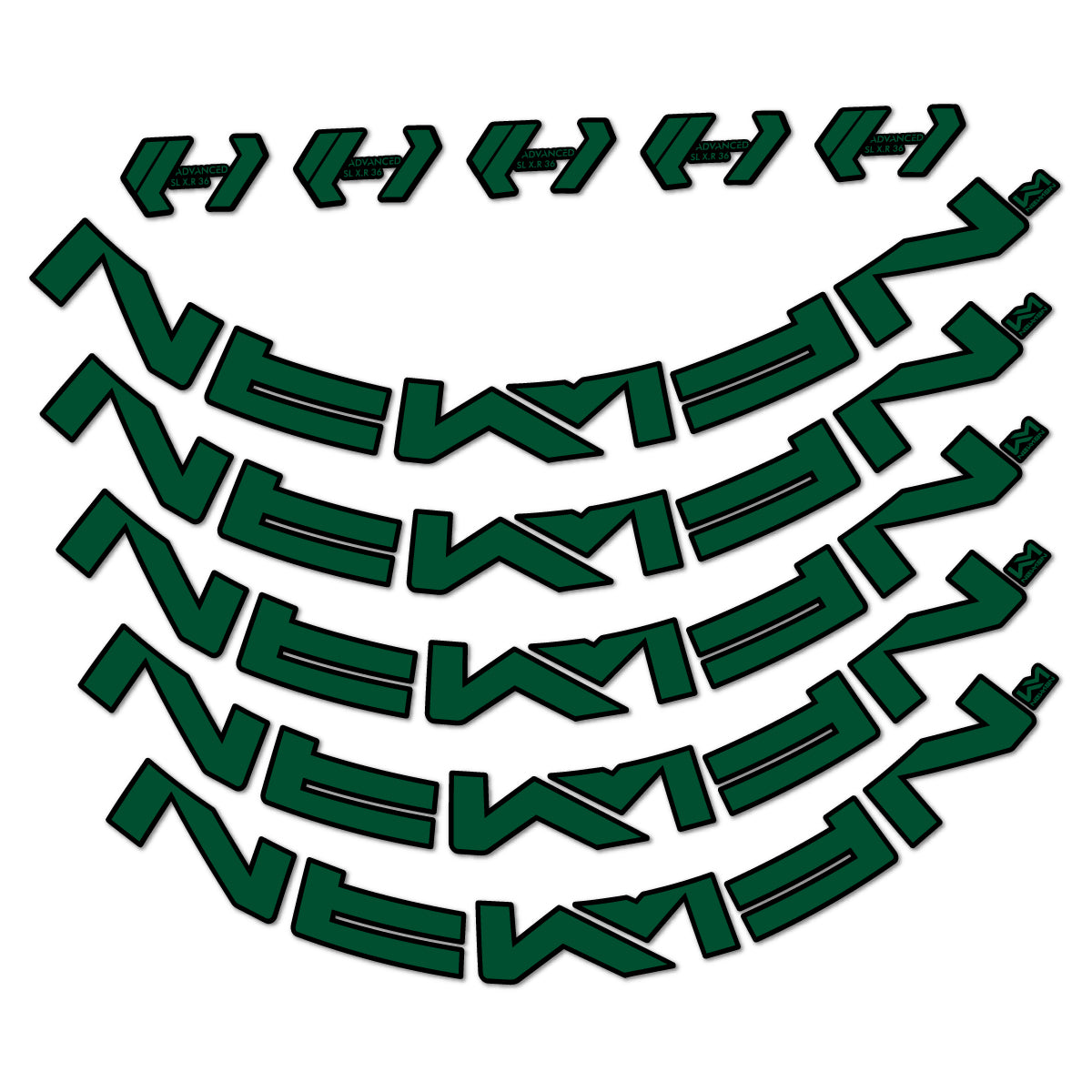 Stickers for Newmen Advanced SL XR36 Vonoa, Road Wheel 36 mm vinyl decals - Dark Green