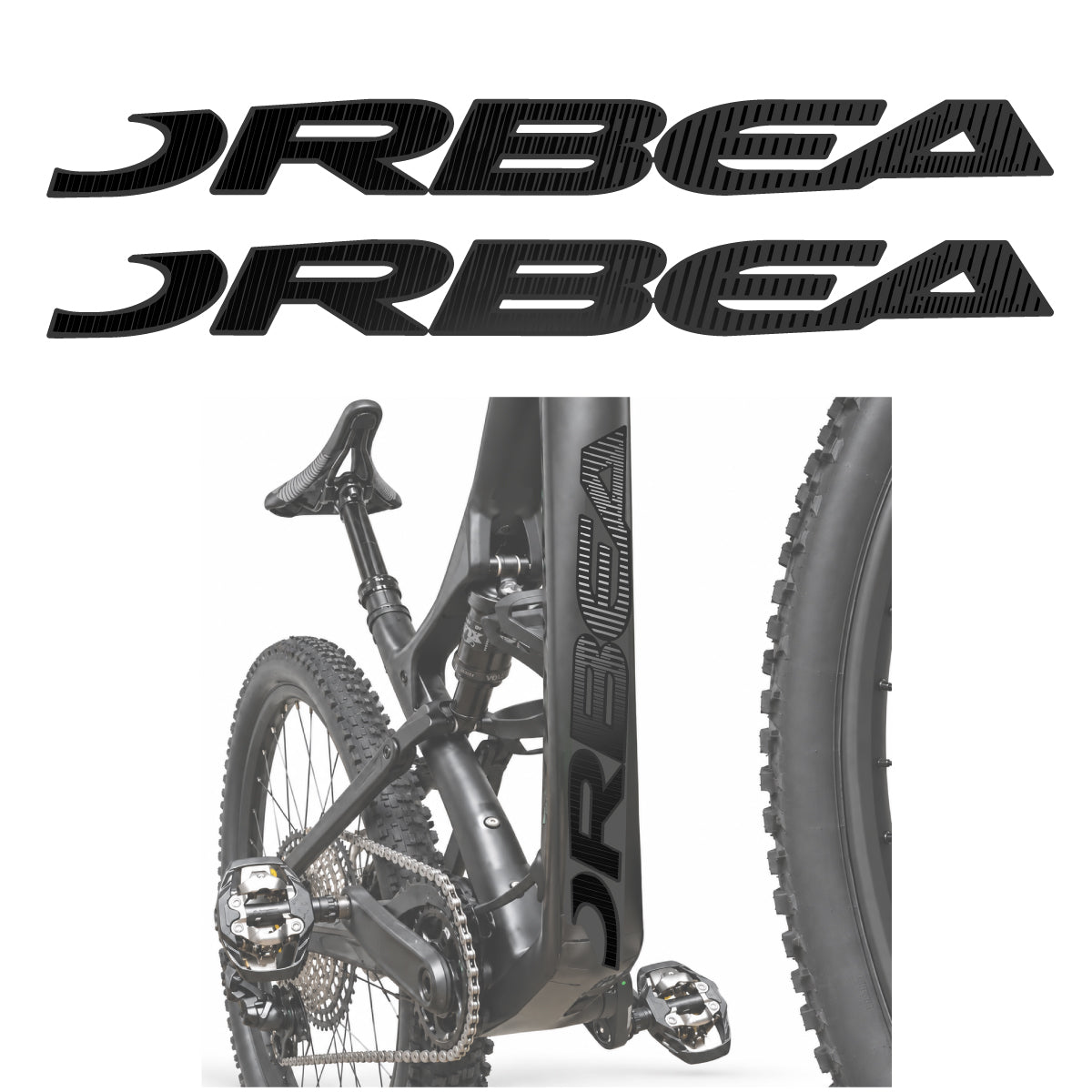 Compatible Stickers for Orbea Oiz 2020, Down Tube Lettering vinyl decals - Black