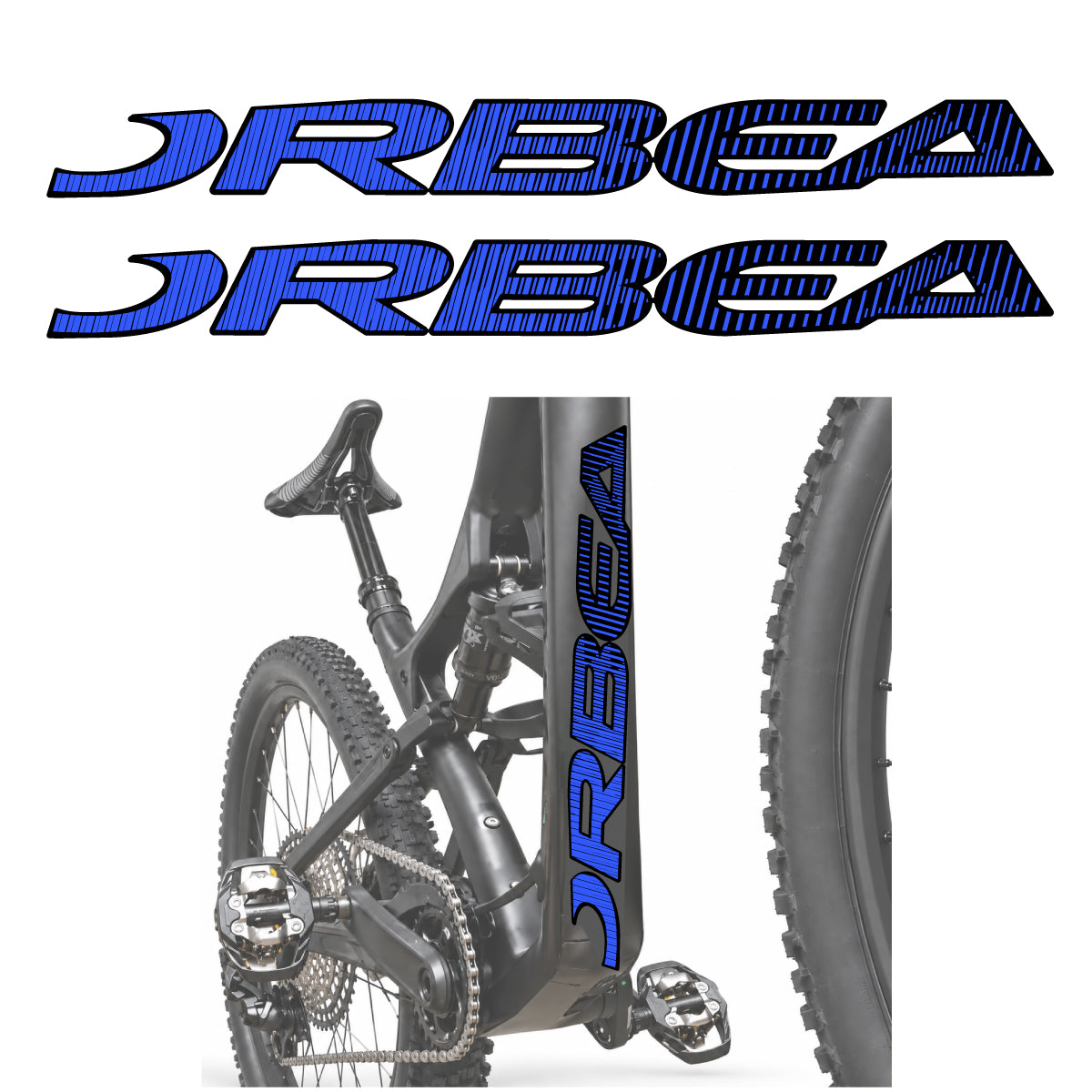 Compatible Stickers for Orbea Oiz 2020, Down Tube Lettering vinyl decals - Medium Blue