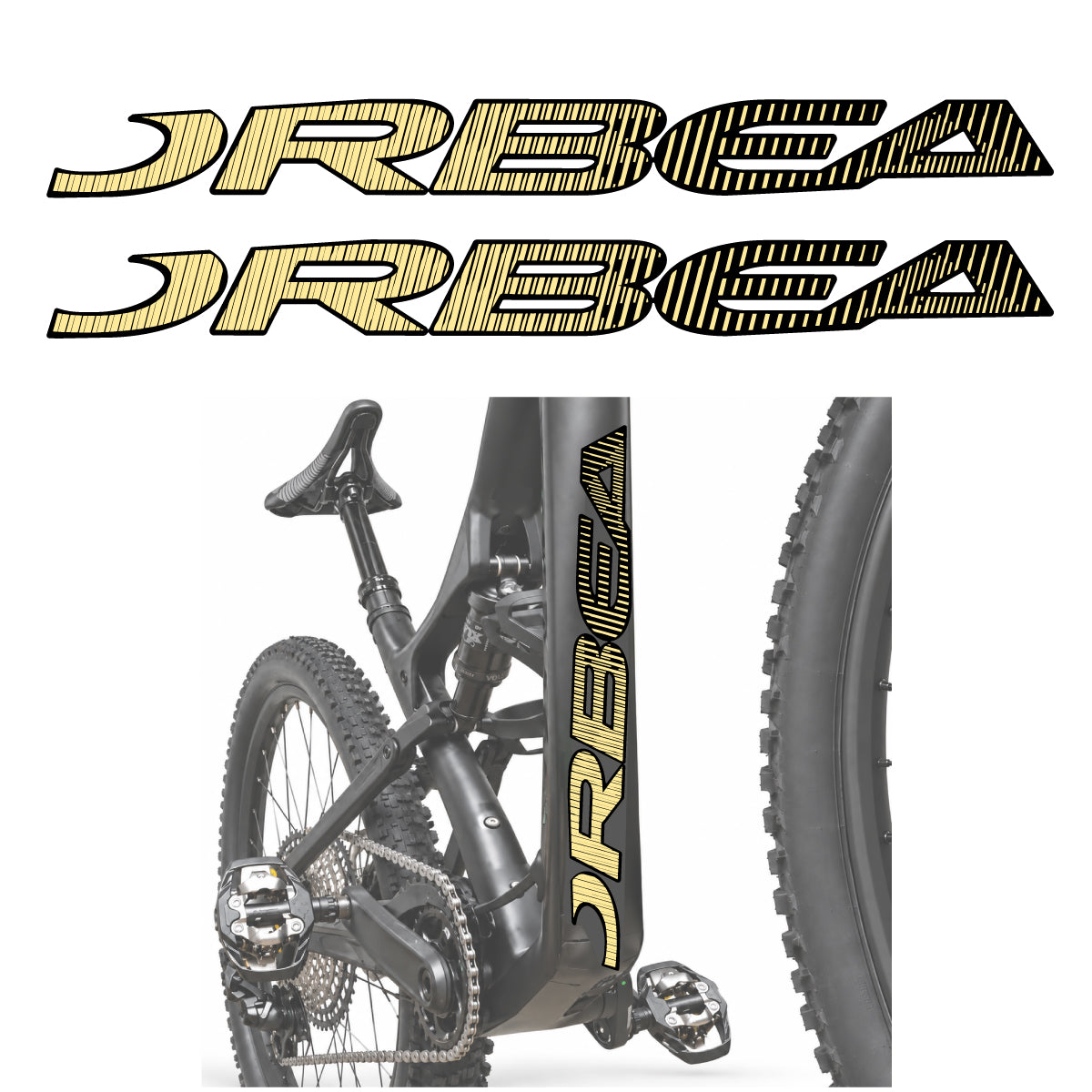 Compatible Stickers for Orbea Oiz 2020, Down Tube Lettering vinyl decals - Cream