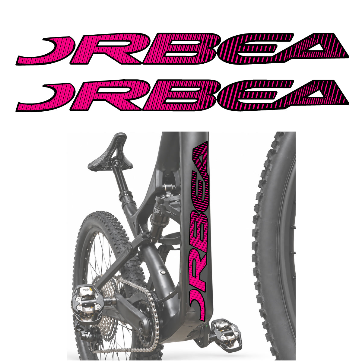 Compatible Stickers for Orbea Oiz 2020, Down Tube Lettering vinyl decals - Fuchsia