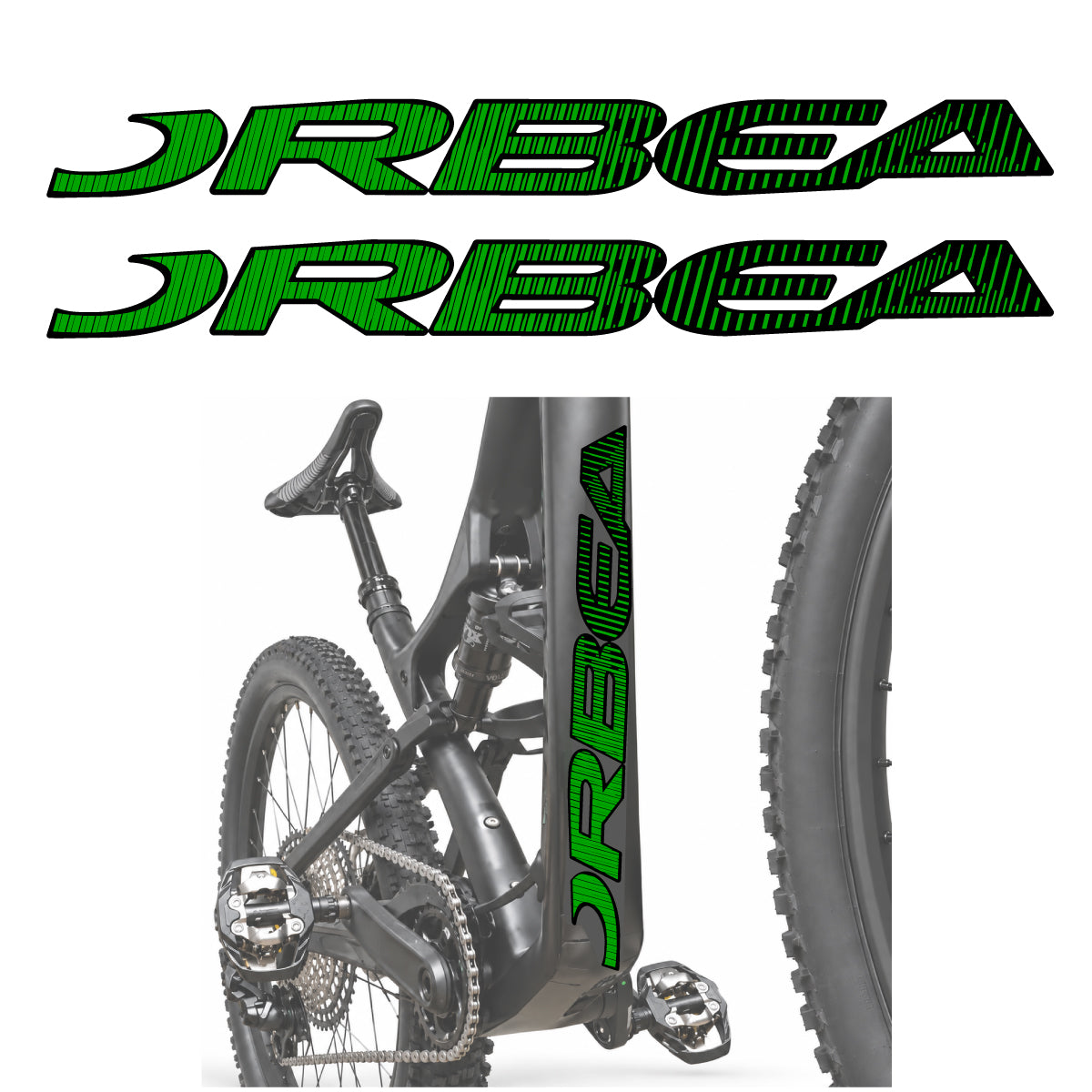 Compatible Stickers for Orbea Oiz 2020, Down Tube Lettering vinyl decals - Green