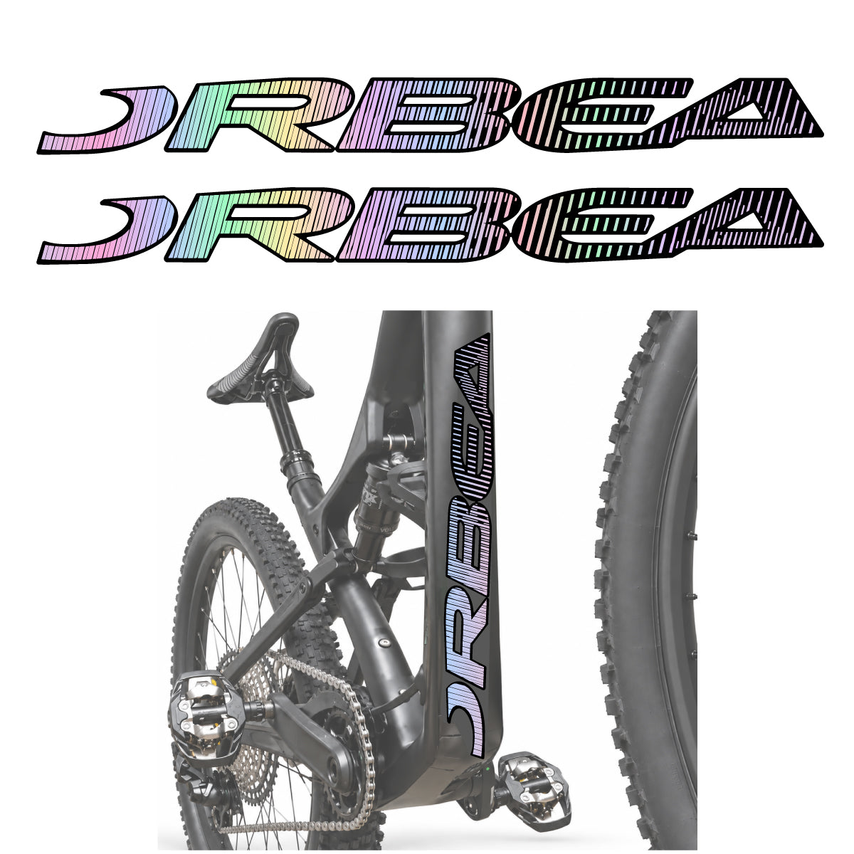 Compatible Stickers for Orbea Oiz 2020, Down Tube Lettering vinyl decals - Hollographic