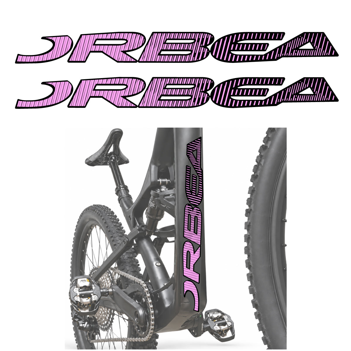Compatible Stickers for Orbea Oiz 2020, Down Tube Lettering vinyl decals - Light Lilac