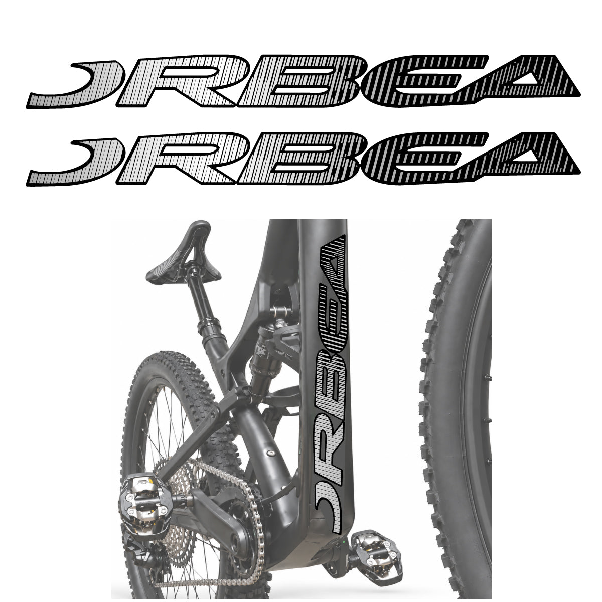 Compatible Stickers for Orbea Oiz 2020, Down Tube Lettering vinyl decals - Light Silver