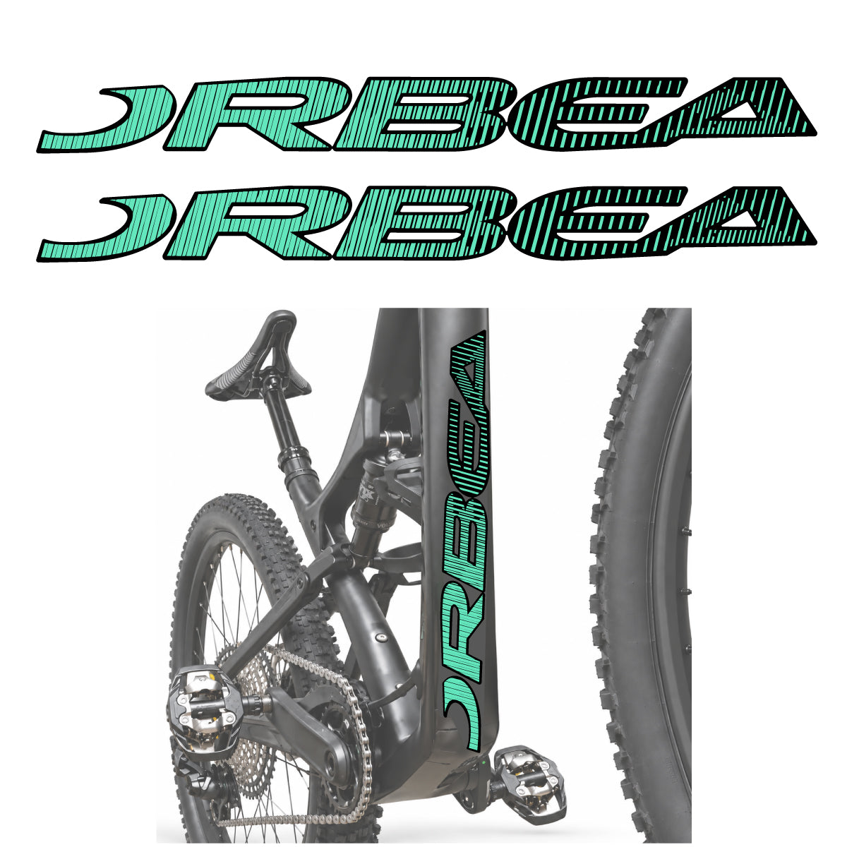 Compatible Stickers for Orbea Oiz 2020, Down Tube Lettering vinyl decals - Mint