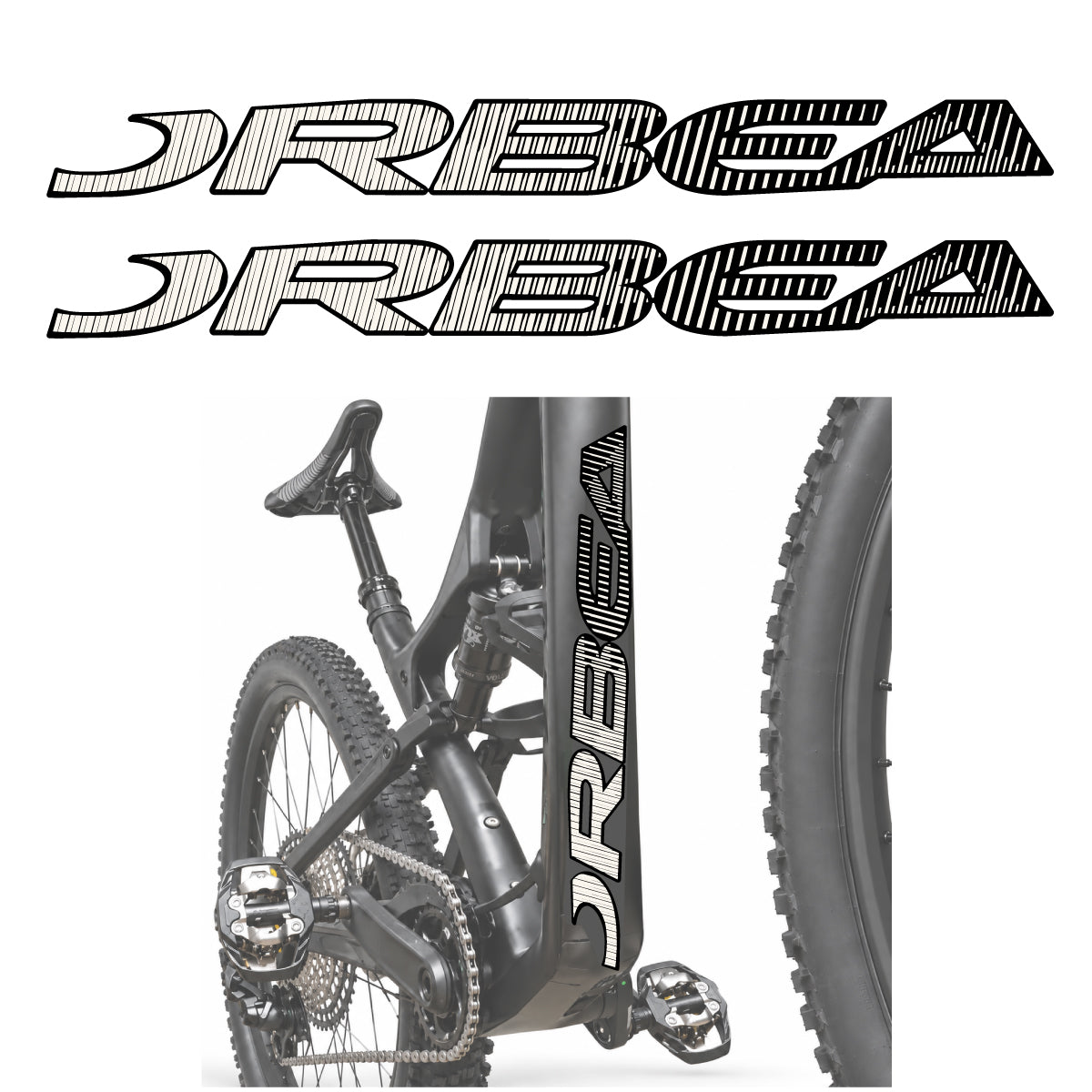 Compatible Stickers for Orbea Oiz 2020, Down Tube Lettering vinyl decals - Bone White
