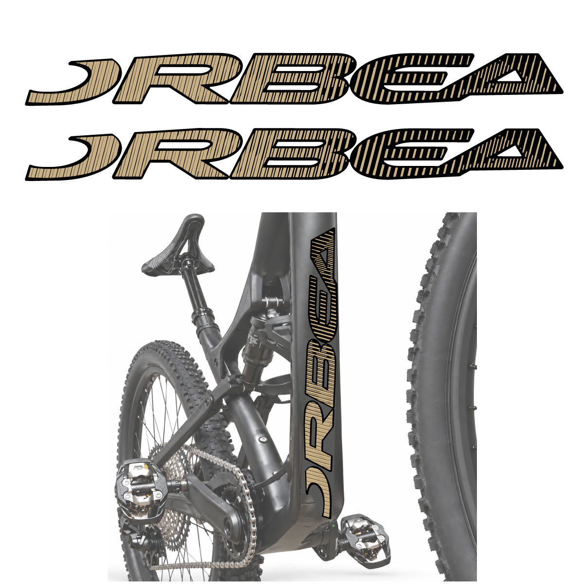 Compatible Stickers for Orbea Oiz 2020, Down Tube Lettering vinyl decals - Sand