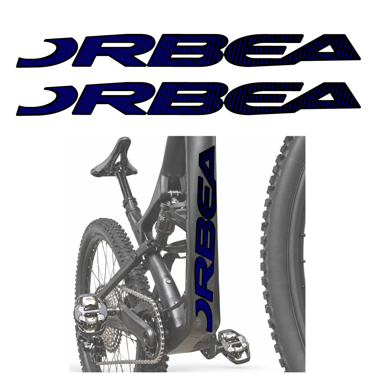Compatible Stickers for Orbea Oiz 2020, Down Tube Lettering vinyl decals - Scandinavian Blue