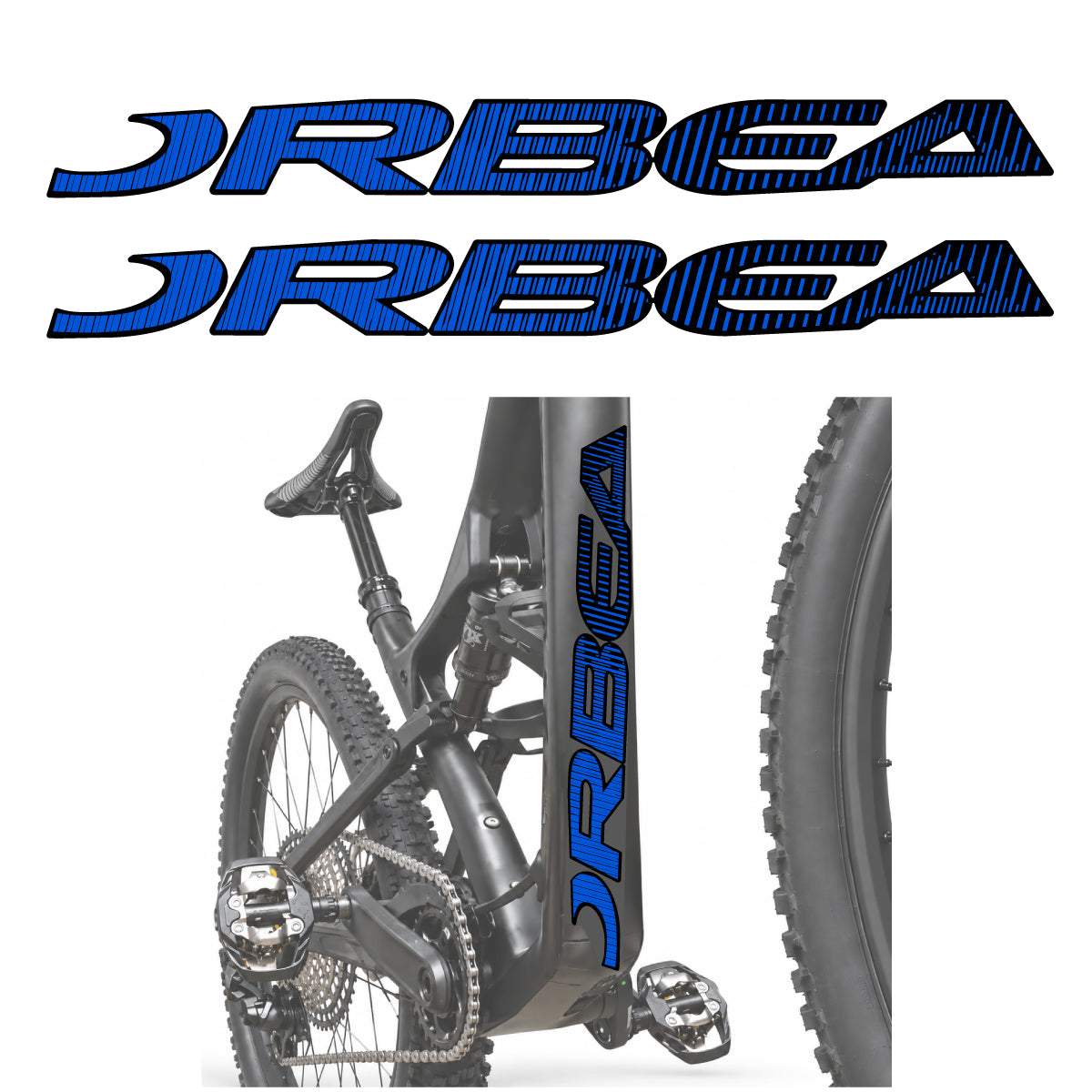 Compatible Stickers for Orbea Oiz 2020, Down Tube Lettering vinyl decals - Sea Blue