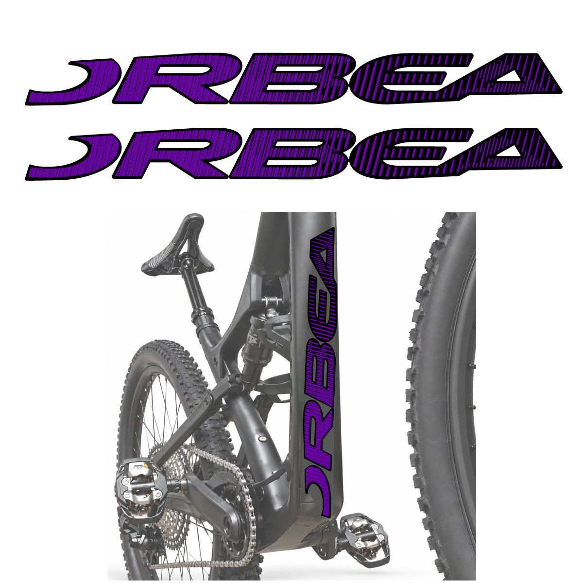 Compatible Stickers for Orbea Oiz 2020, Down Tube Lettering vinyl decals - Violet