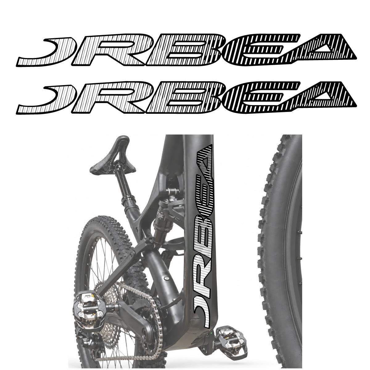 Compatible Stickers for Orbea Oiz 2020, Down Tube Lettering vinyl decals - White