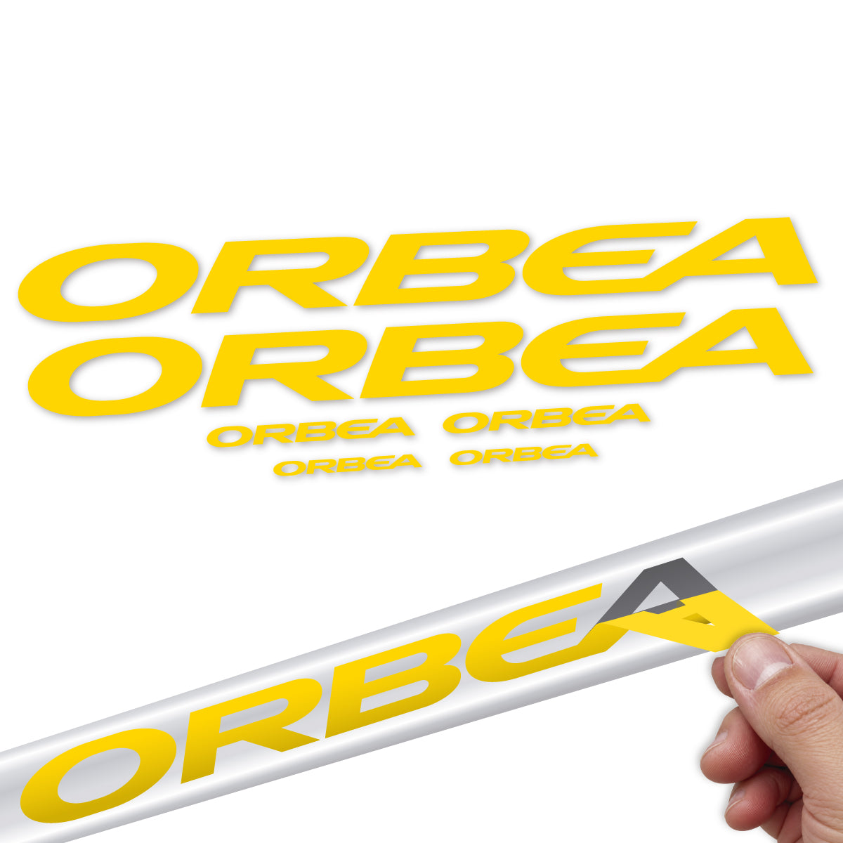 Compatible Stickers for Orbea Denna 2022-2027, Frame vinyl decals - Banana Yellow
