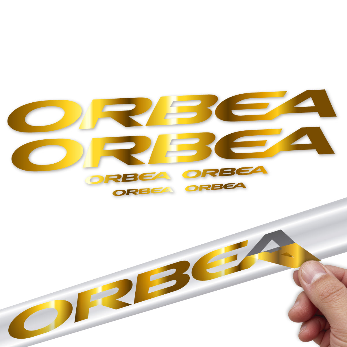Compatible Stickers for Orbea Terra Race 2022-2027, Frame vinyl decals - Chrome Gold