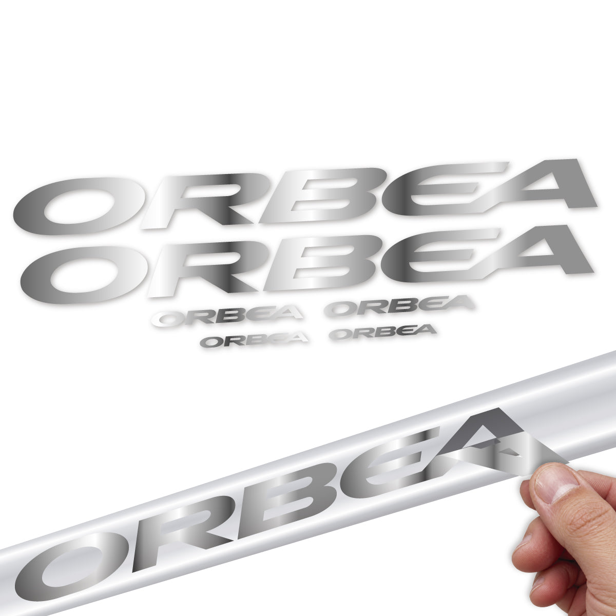 Compatible Stickers for Orbea Denna 2022-2027, Frame vinyl decals - Chrome Silver