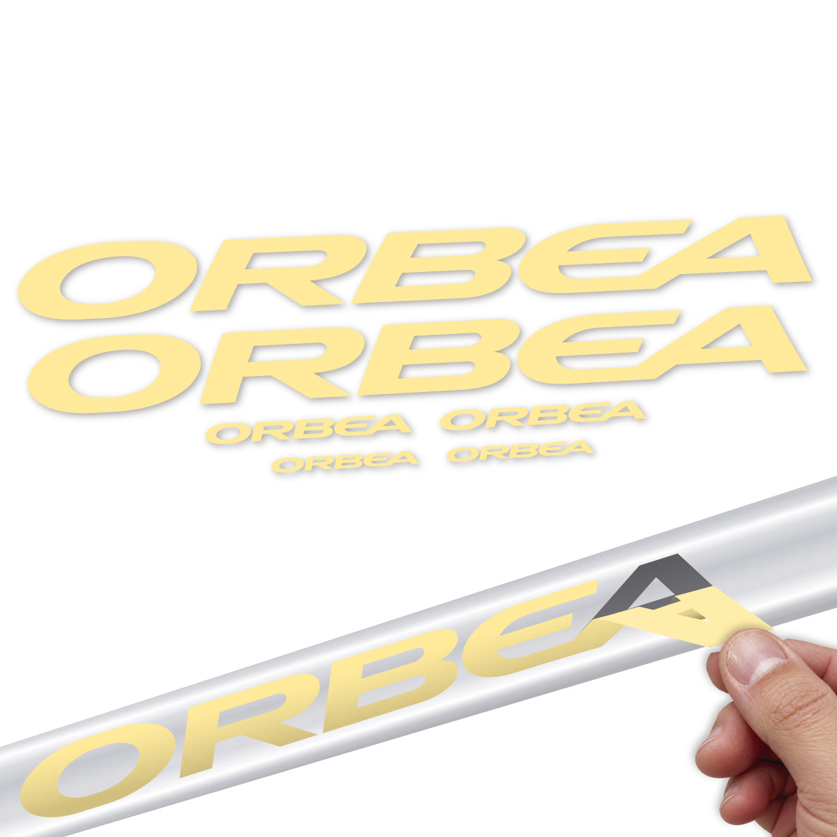 Compatible Stickers for Orbea Avant 2022-2027, Frame vinyl decals - Cream