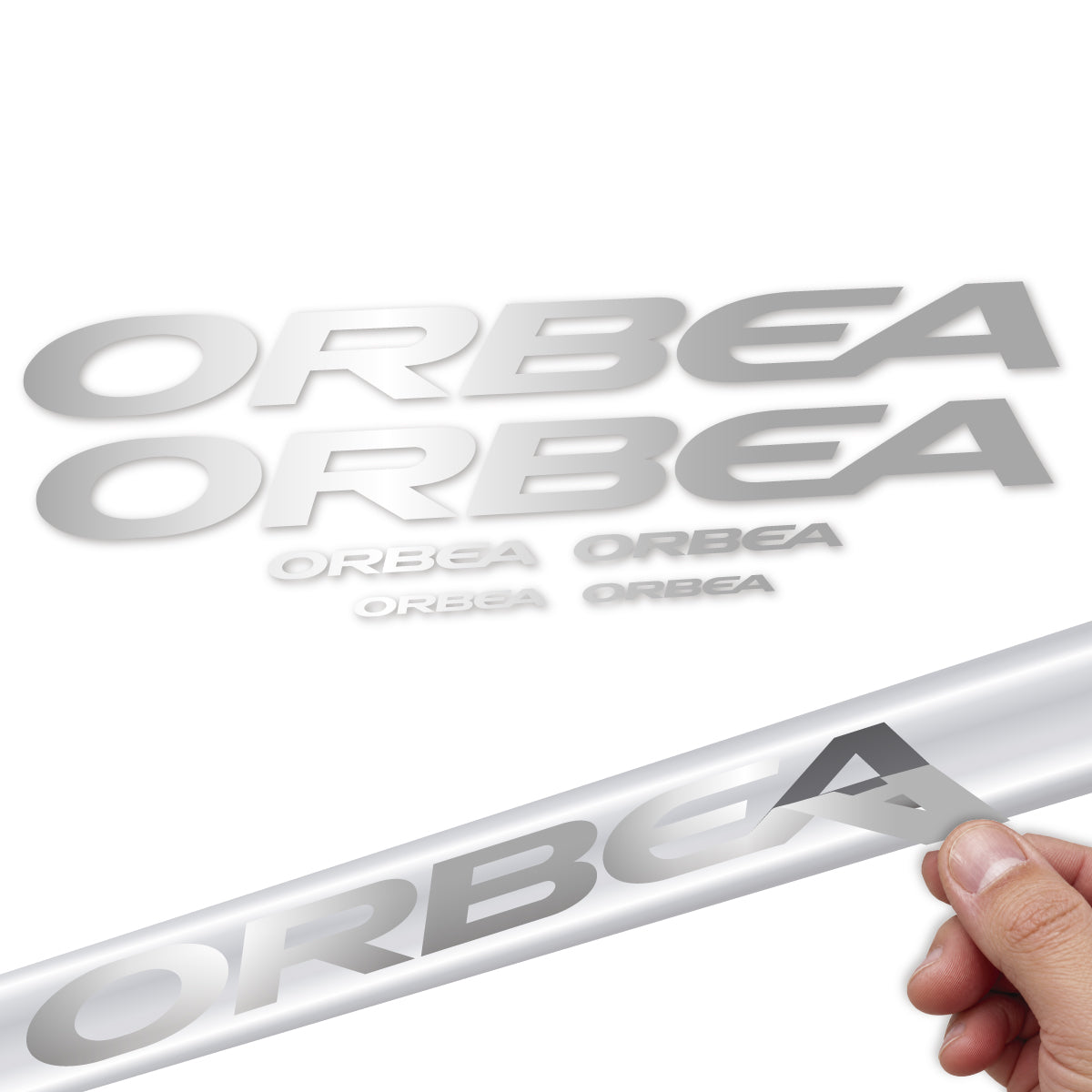 Compatible Stickers for Orbea Avant 2022-2027, Frame vinyl decals - Light Silver