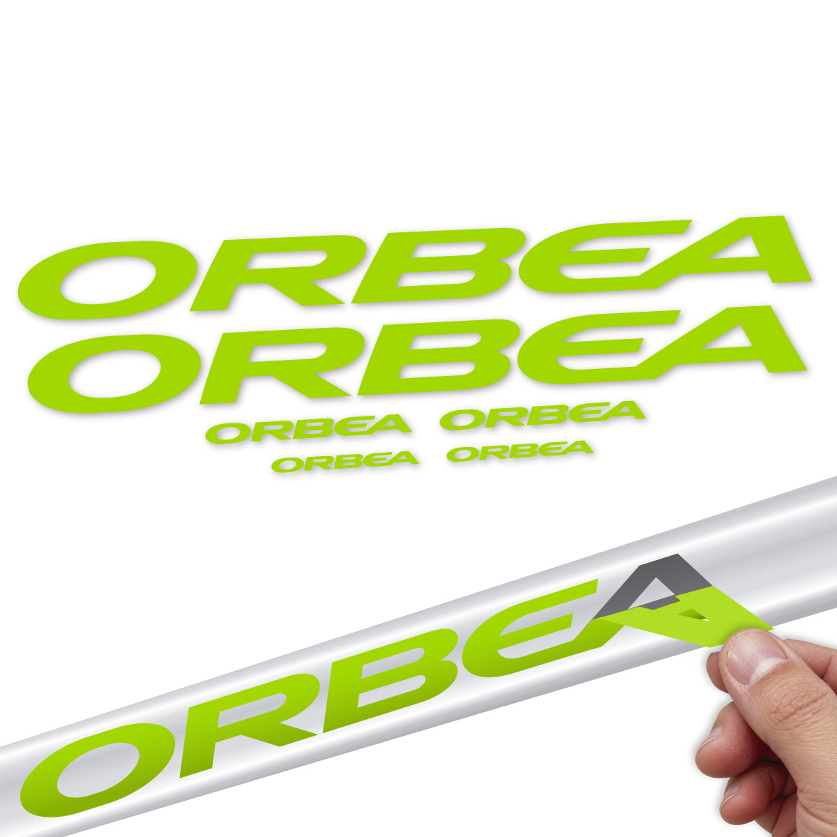 Compatible Stickers for Orbea Orca Aero 2022-2027, Frame vinyl decals - Lime Green