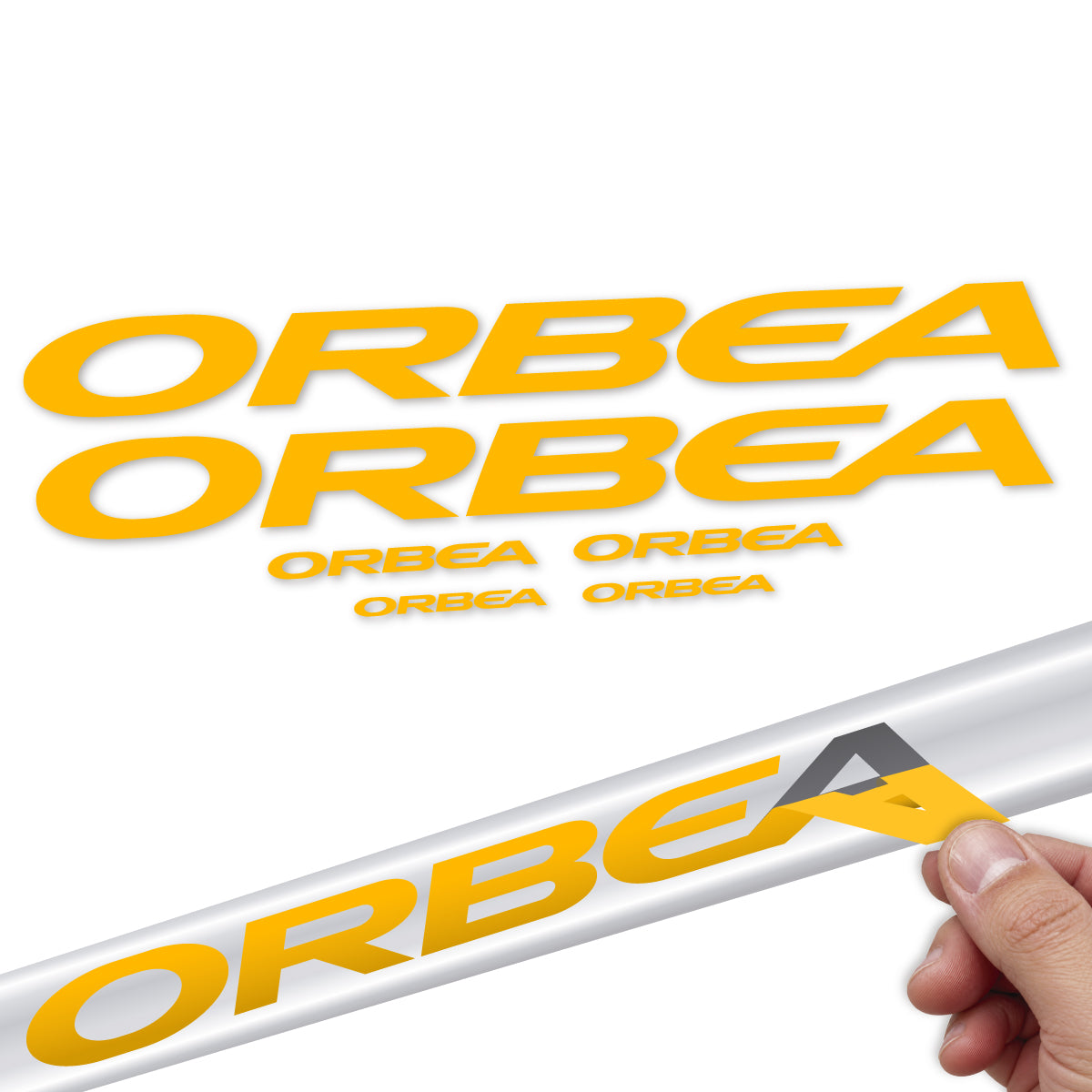Compatible Stickers for Orbea Avant 2022-2027, Frame vinyl decals - Medium Yellow