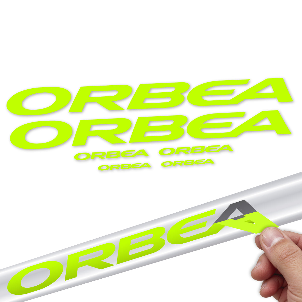 Compatible Stickers for Orbea Orca 2022-2027, Frame vinyl decals - Lime Neon