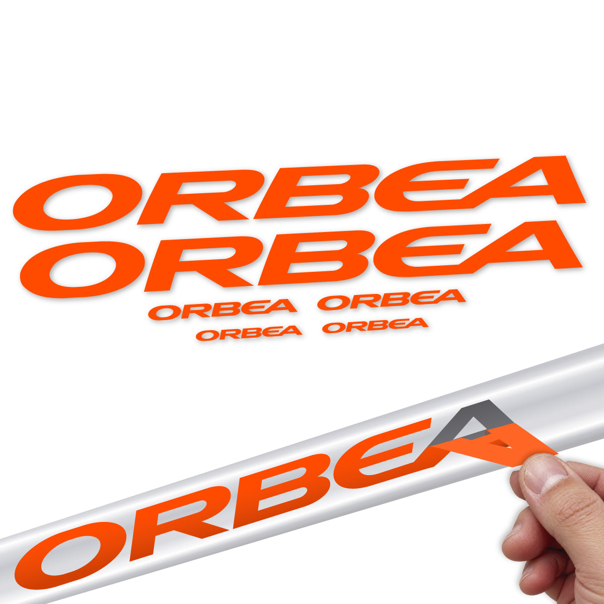 Compatible Stickers for Orbea Alma 2022-2027, Frame vinyl decals - Orange Neon