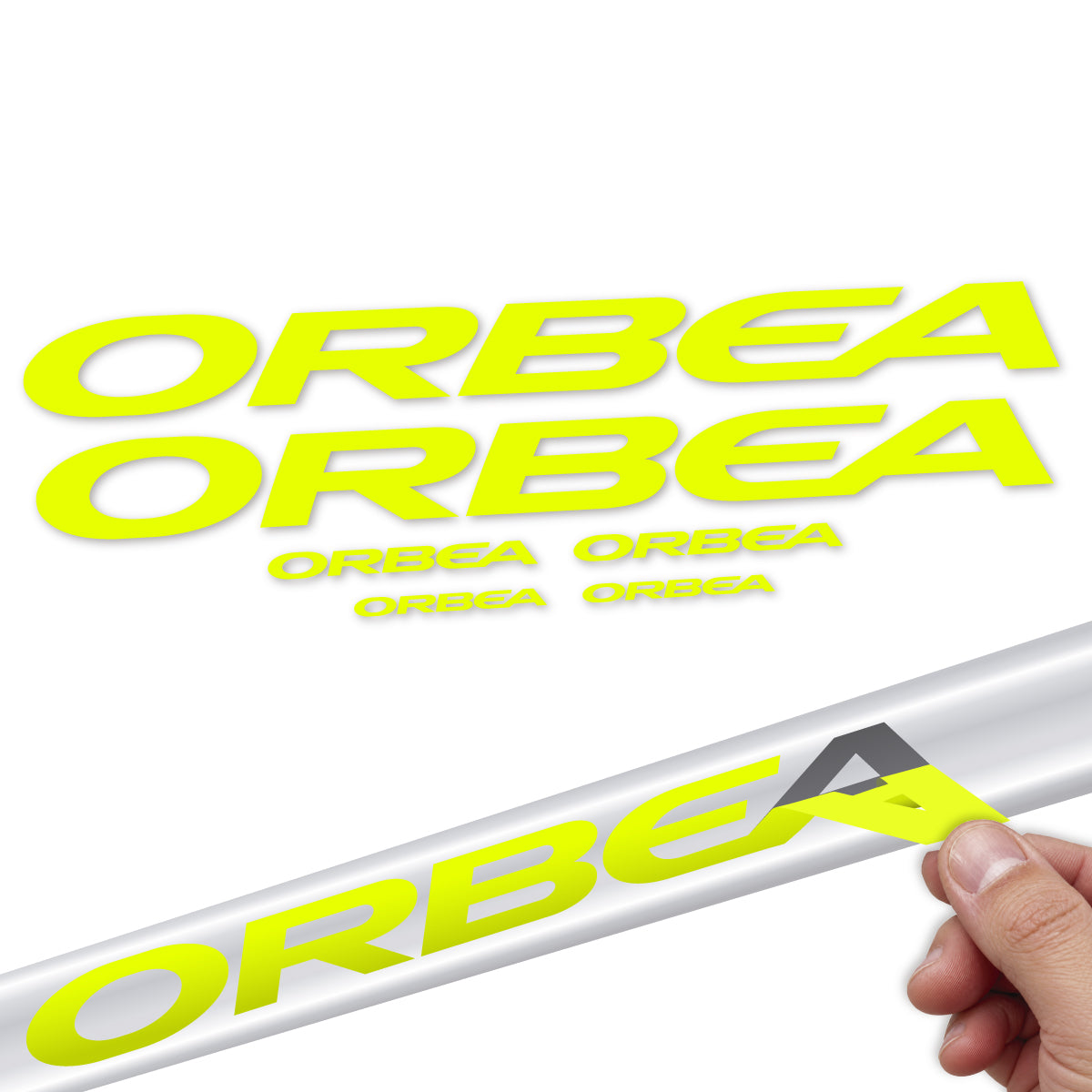 Compatible Stickers for Orbea Denna 2022-2027, Frame vinyl decals - Neon Yellow