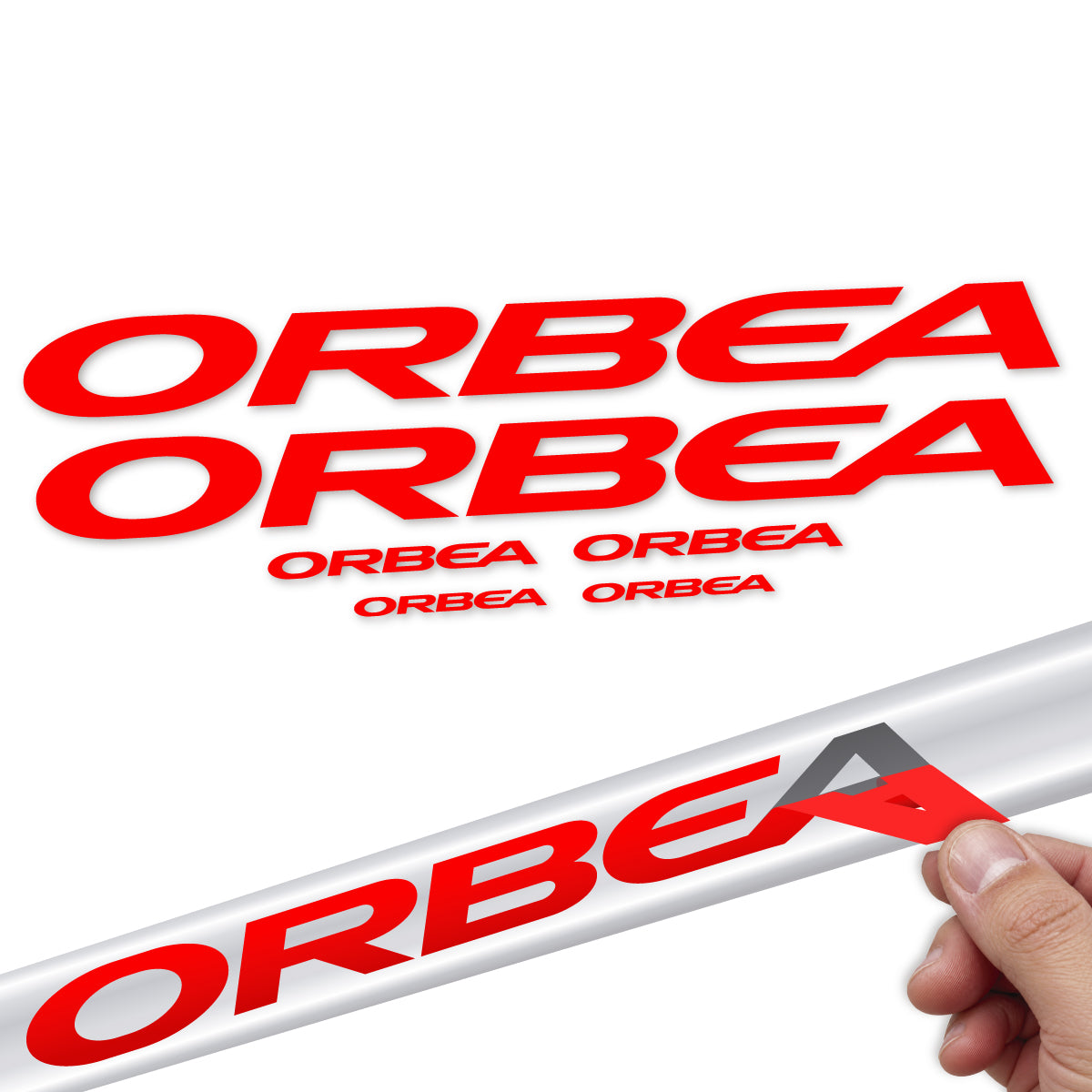 Compatible Stickers for Orbea Denna 2022-2027, Frame vinyl decals - Orange Red