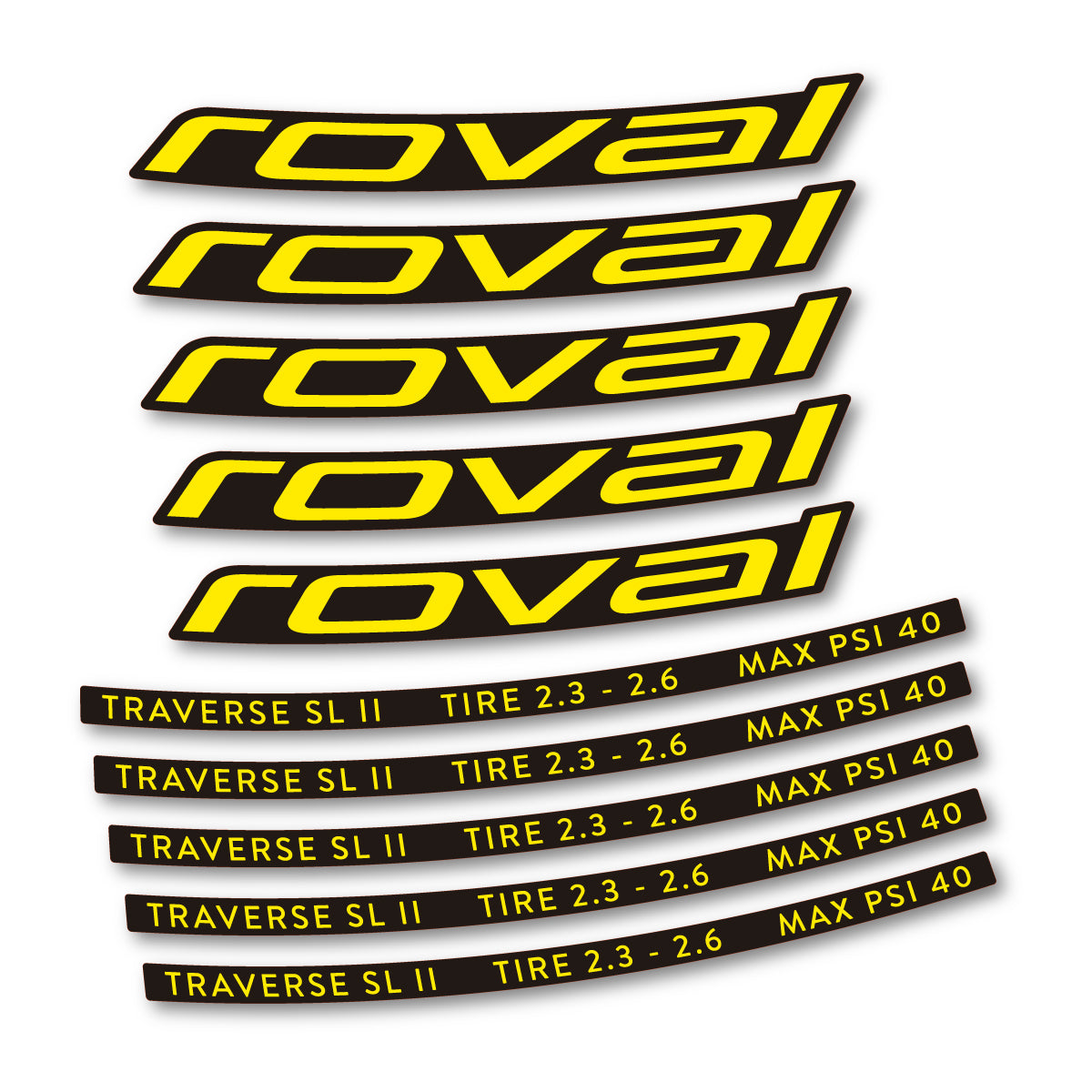 Stickers for Roval Traverse SL II 29 2023, Mountain Wheel 29" vinyl decals - Yellow