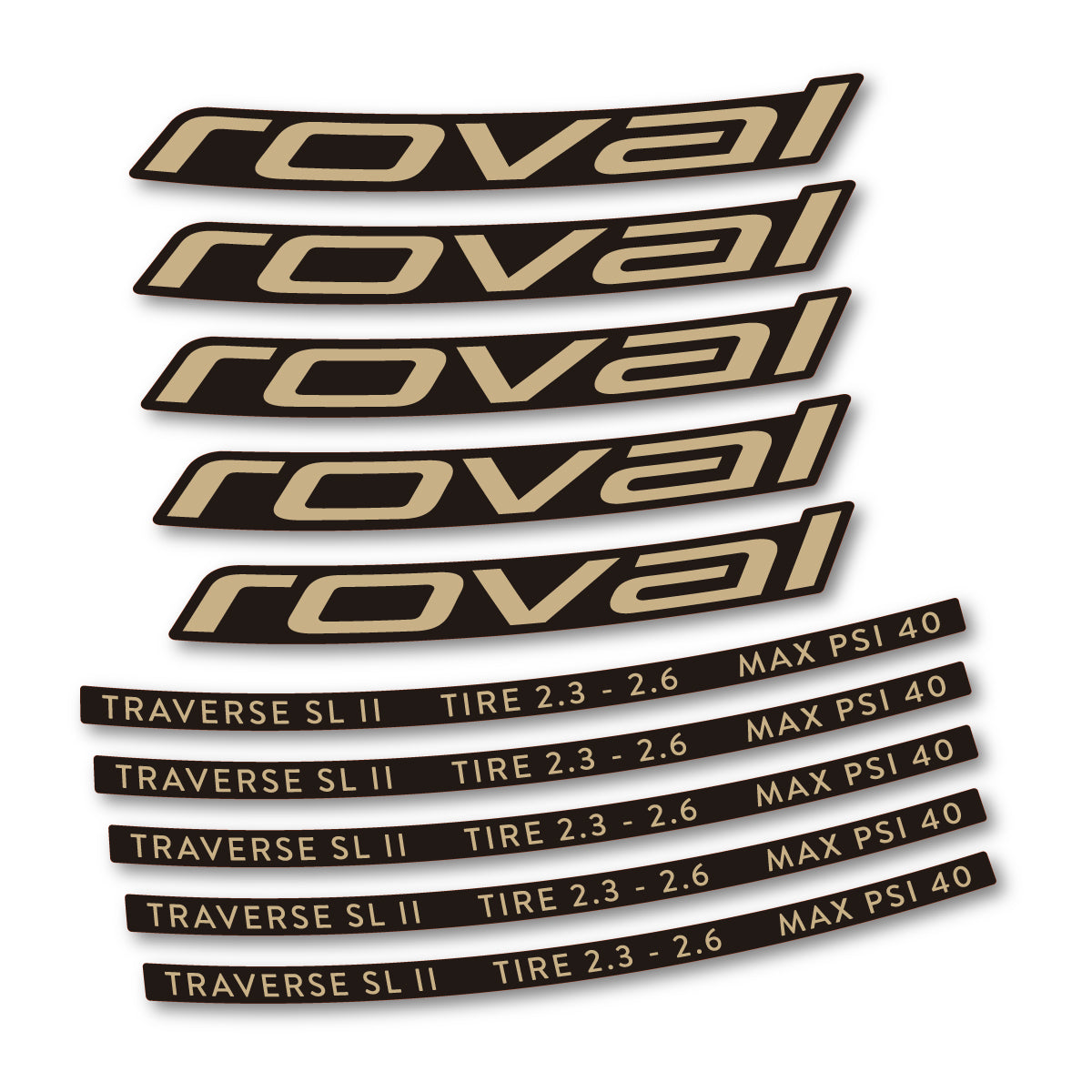 Stickers for Roval Traverse SL II 29 2023, Mountain Wheel 29" vinyl decals - Sand