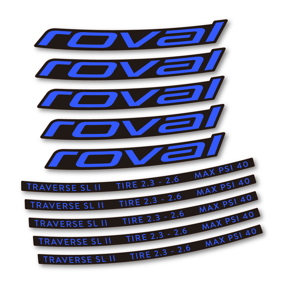 Stickers for Roval Traverse SL II 29 2023, Mountain Wheel 29" vinyl decals - Medium Blue