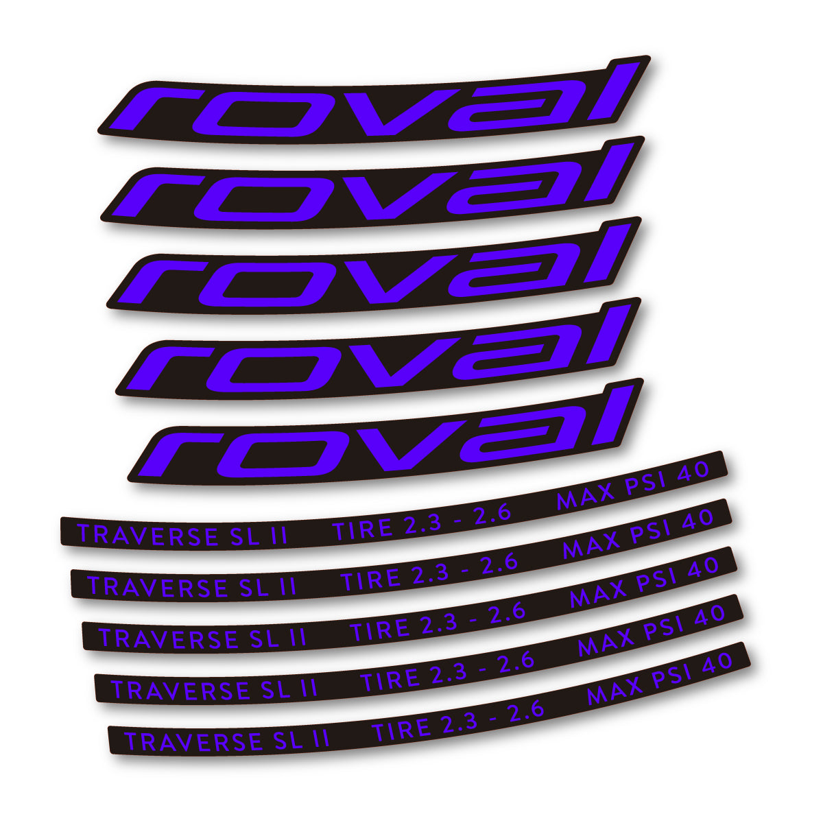 Stickers for Roval Traverse SL II 29 2023, Mountain Wheel 29" vinyl decals - Reflex Blue