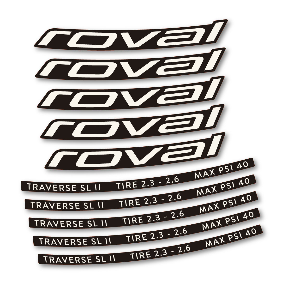 Stickers for Roval Traverse SL II 29 2023, Mountain Wheel 29" vinyl decals - Bone White